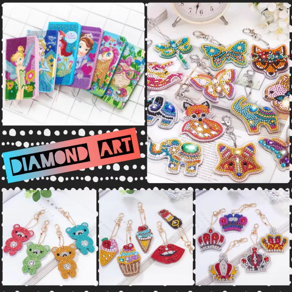 (Set of 5) Diamond Painting Keychains Kit_2