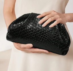Woven-Embossed Clutch Bag