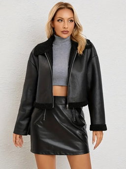 Faux Fur Zipper Jacket 