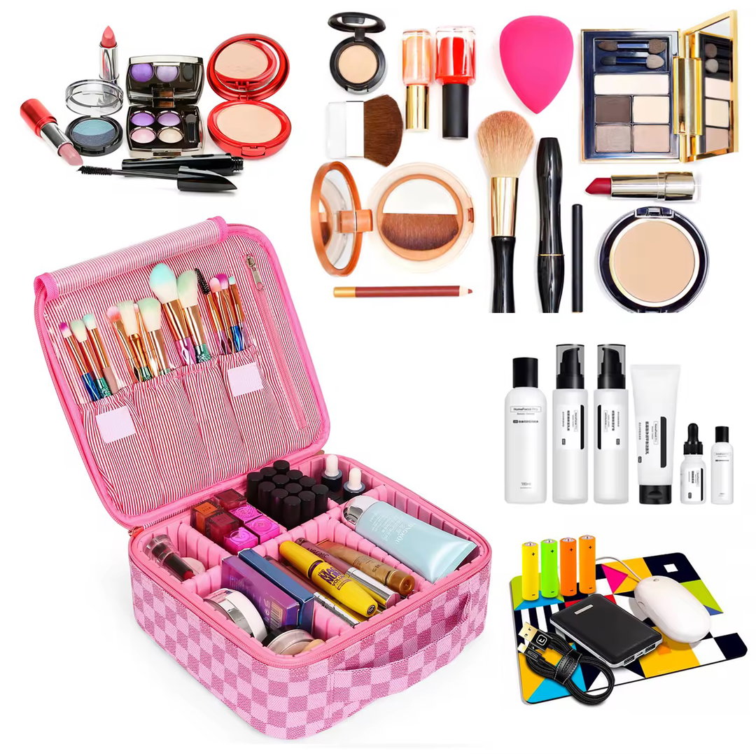 Accept Custom Logo Large Capacity Beauty Pu Cute Makeup Case Makeup Bag Travel Case Cosmetic Bag for Women