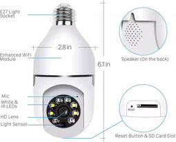 Smart Home Security System Wireless Lights 360 Degree Night Vision Surveillance Remote View CCTV Security WIFI Light Bullb Camera 