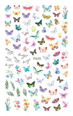 Wholesale New Japanese Style Butterfly Flower Nail Deeäls3D Art Waterproof Self Adhesive Nail Stickers Manicures Decorations DIY
