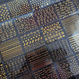 30Pcs Gold Bronzing Nail Art Sticker Set Lace Geometric Flowers Hearts Colorful Flower Nail Art DIY Decals Nail Stickers Decals