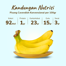 Pisang Cavendish pack 3-4 pcs 450-550 gram