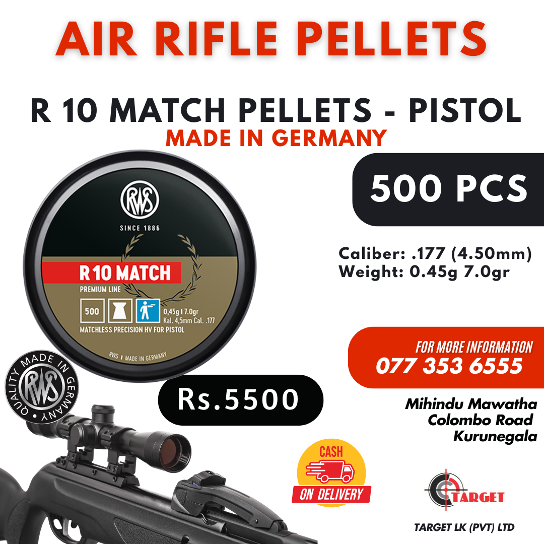 R10 Match Pellet - PISTOL-500Pcs (RWS) Made in GERMANY / Air Rifle / Air Rifle Pellets / Shooting