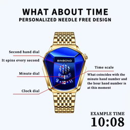 BINBOND 01 Fashion Personality Men's Watch Trend Arge-cap Watch Style Locomotive Concept Watch Male Bully, Black Techn