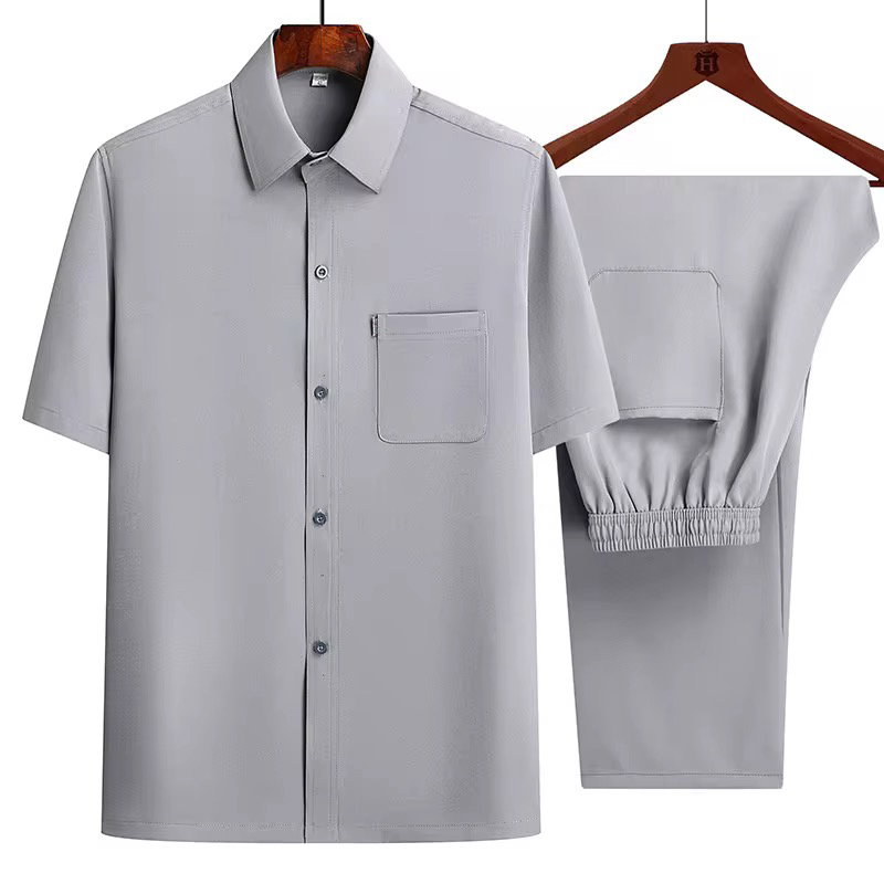 men’s short sleeves Shirt+ long pant _0