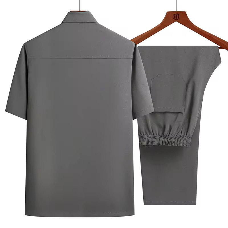 men’s short sleeves Shirt+ long pant _2