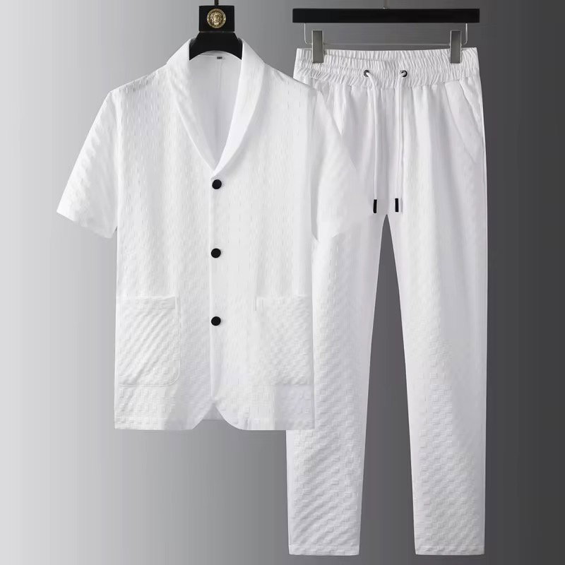 Summer Short Sleeve Tops and Pants Suits Breathable Casual T Shirt Running Set