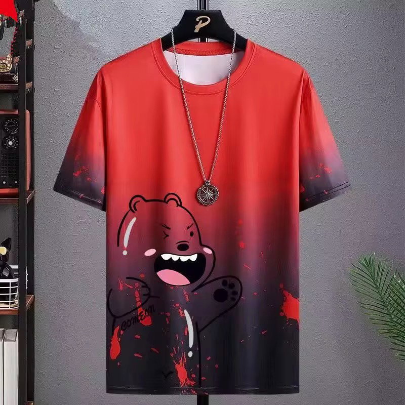 Men's Summer Ice Silk Sports Casual T-Shirt Breathable Quick Drying Outdoor Sports Top_3