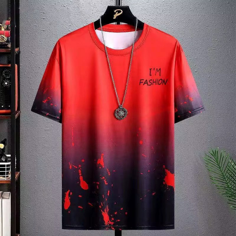 Men's Summer Ice Silk Sports Casual T-Shirt Breathable Quick Drying Outdoor Sports Top_1