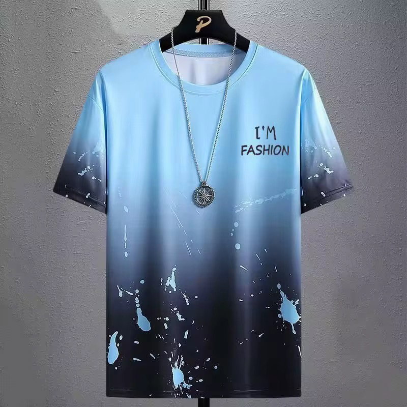 Men's Summer Ice Silk Sports Casual T-Shirt Breathable Quick Drying Outdoor Sports Top_2