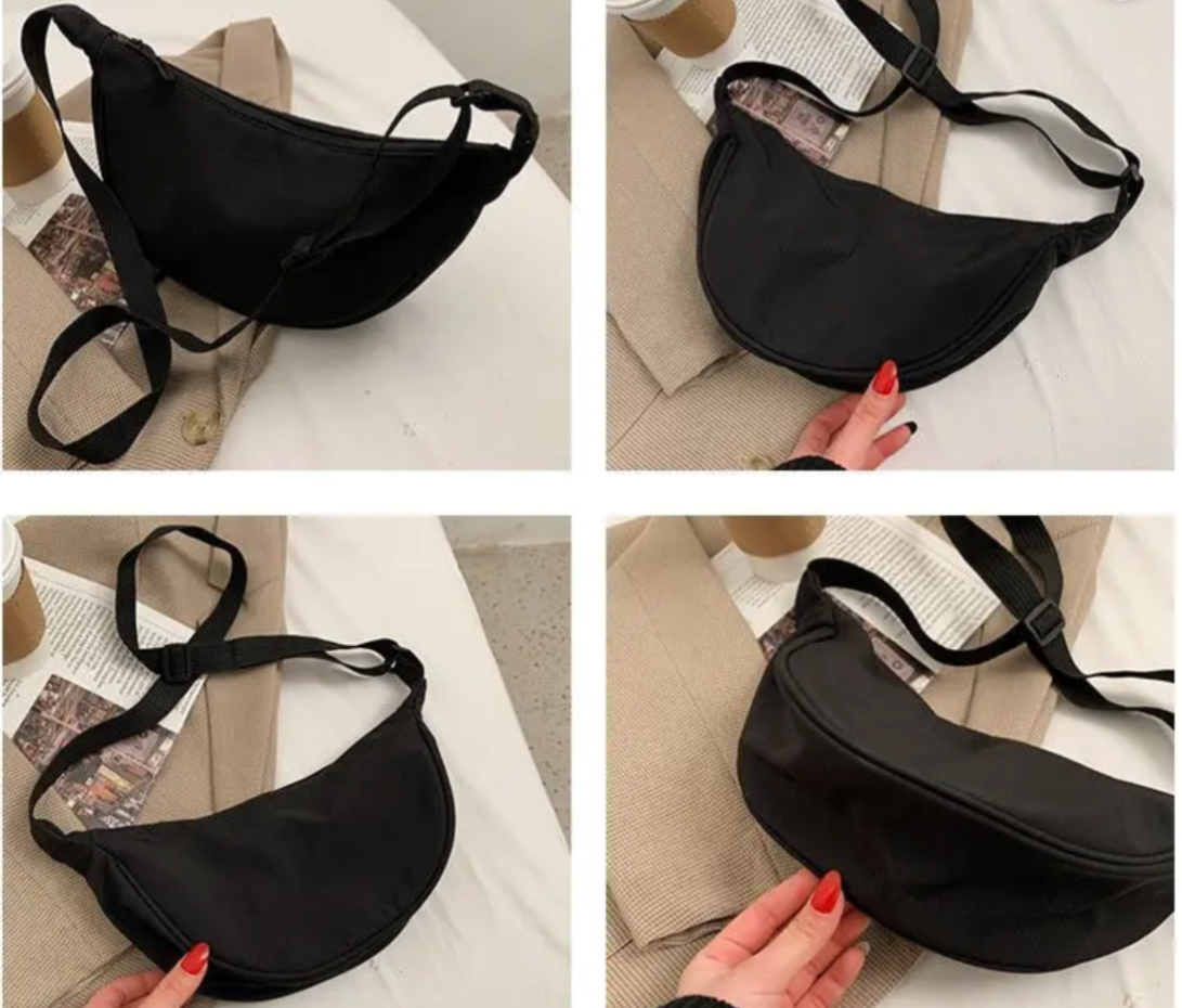 Simple Nylon Crossbody Bag, Lightweight Shoulder Bag_1