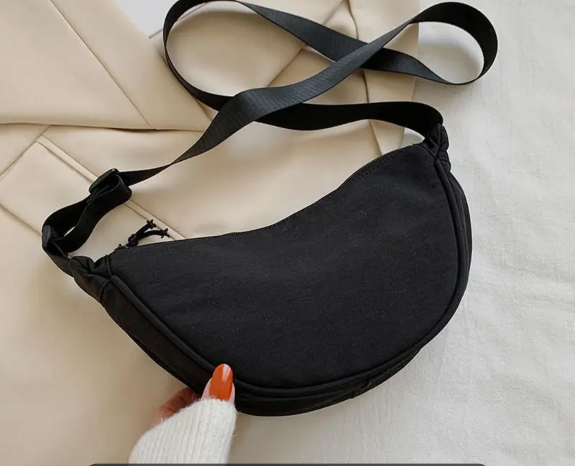 Simple Nylon Crossbody Bag, Lightweight Shoulder Bag_2