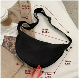 Simple Nylon Crossbody Bag, Lightweight Shoulder Bag
