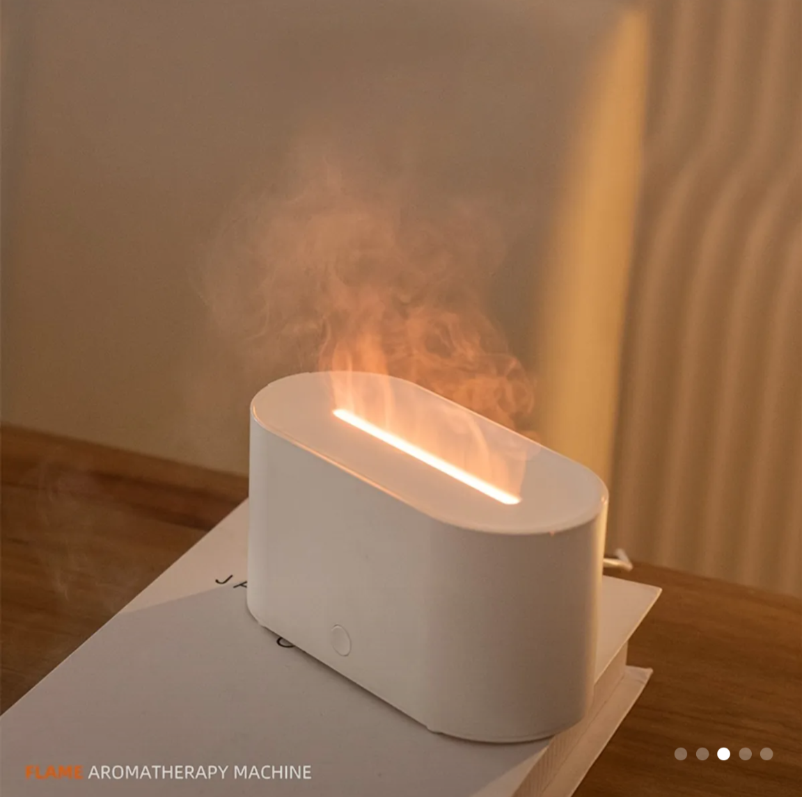 USB-Powered Flame Aroma Diffuser with Night Light - Ultra-Quiet Essential Oil Humidifier._2