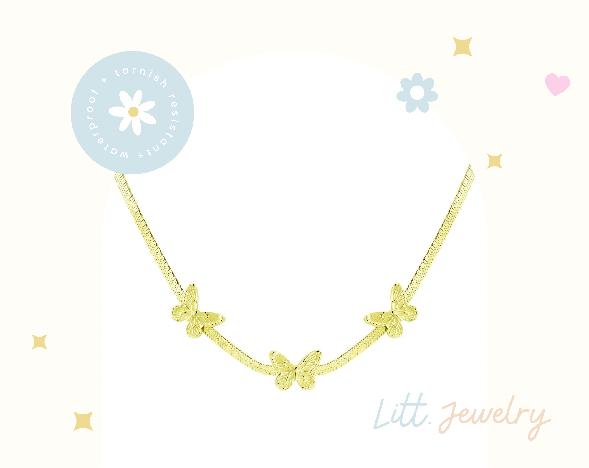 MONARCH Butterfly Snake Chain Necklace_0