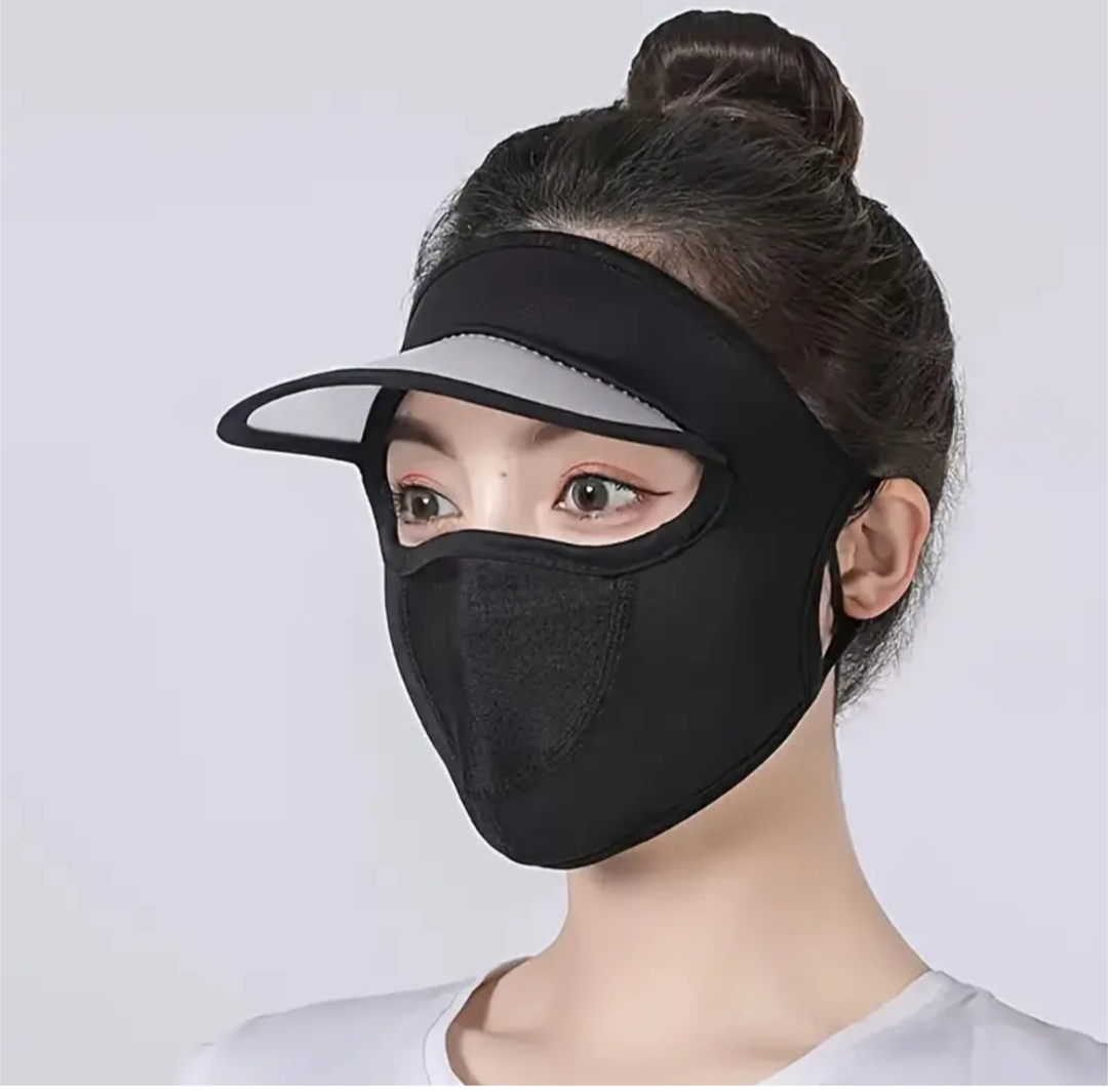 Women'S Breathable Sunscreen Mask with Brim - Lightweight, Washable Full Face Cover, Breathable & Portable.
