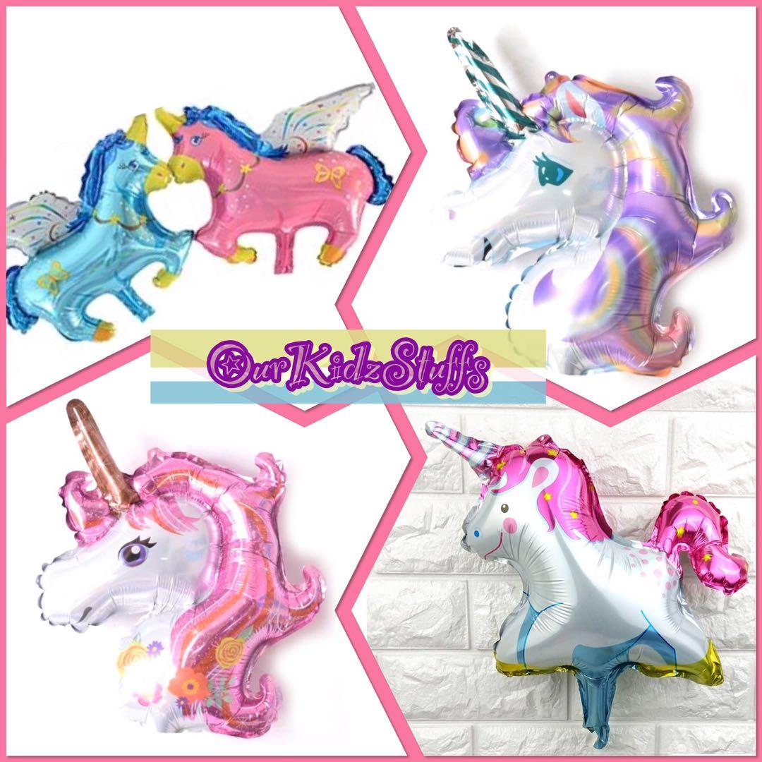 18" Round Unicorn Balloons with Sticks and Table Stand_4