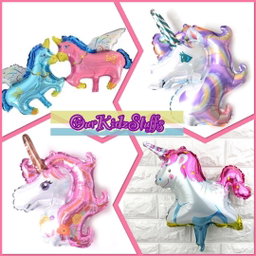 18" Round Unicorn Balloons with Sticks and Table Stand