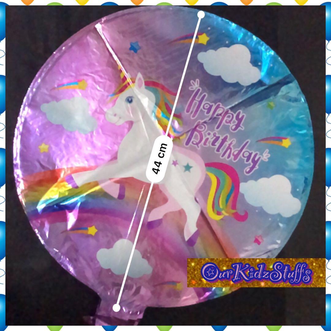 18" Round Unicorn Balloons with Sticks and Table Stand_1
