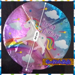 18" Round Unicorn Balloons with Sticks and Table Stand