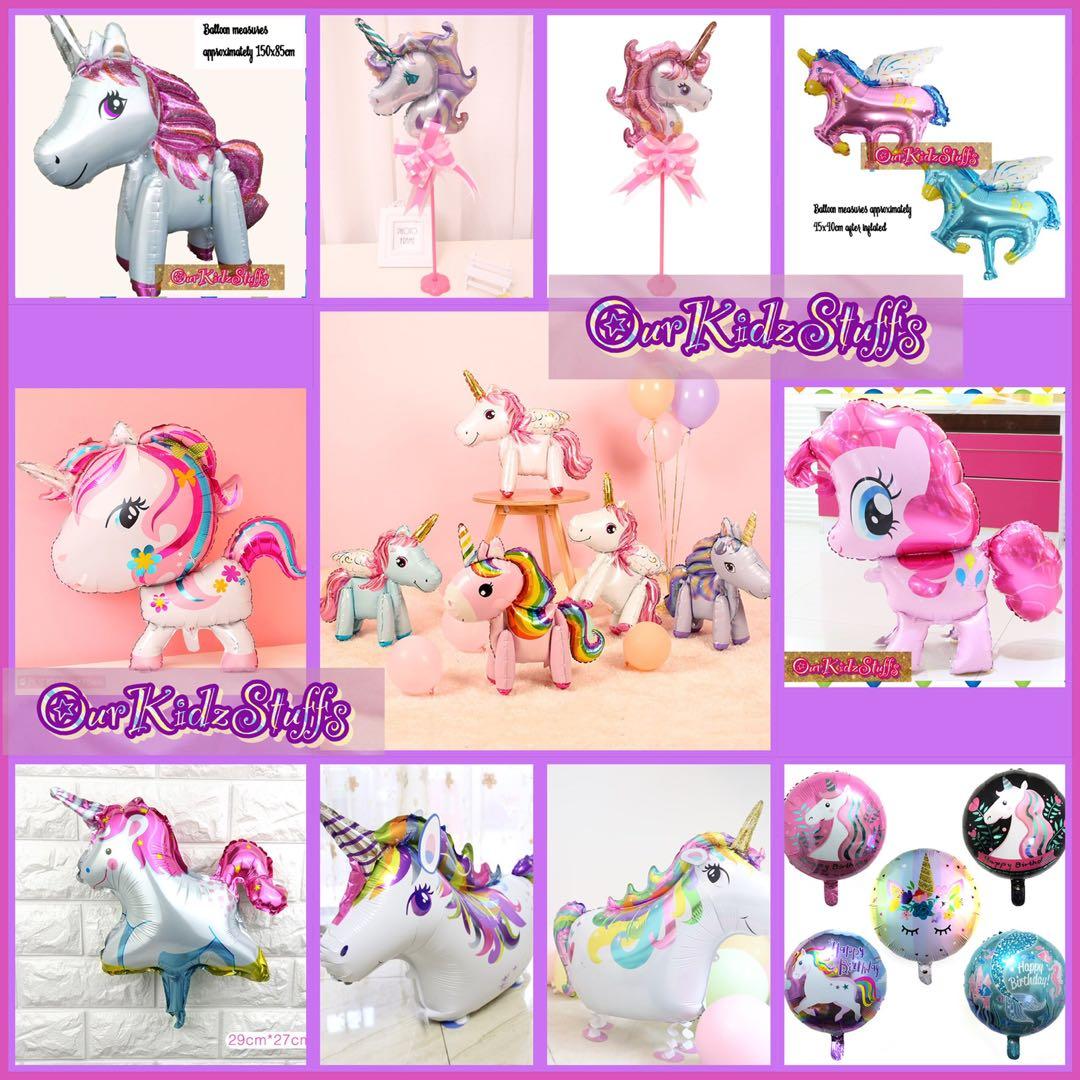 18" Round Unicorn Balloons with Sticks and Table Stand_6