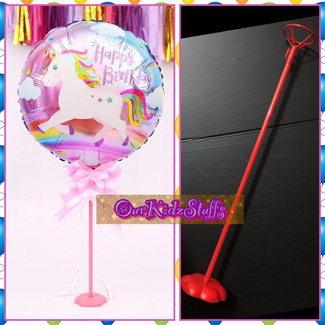 18" Round Unicorn Balloons with Sticks and Table Stand_2