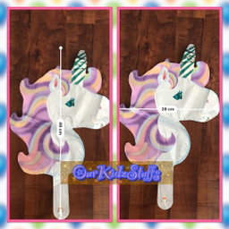 18" Round Unicorn Balloons with Sticks and Table Stand