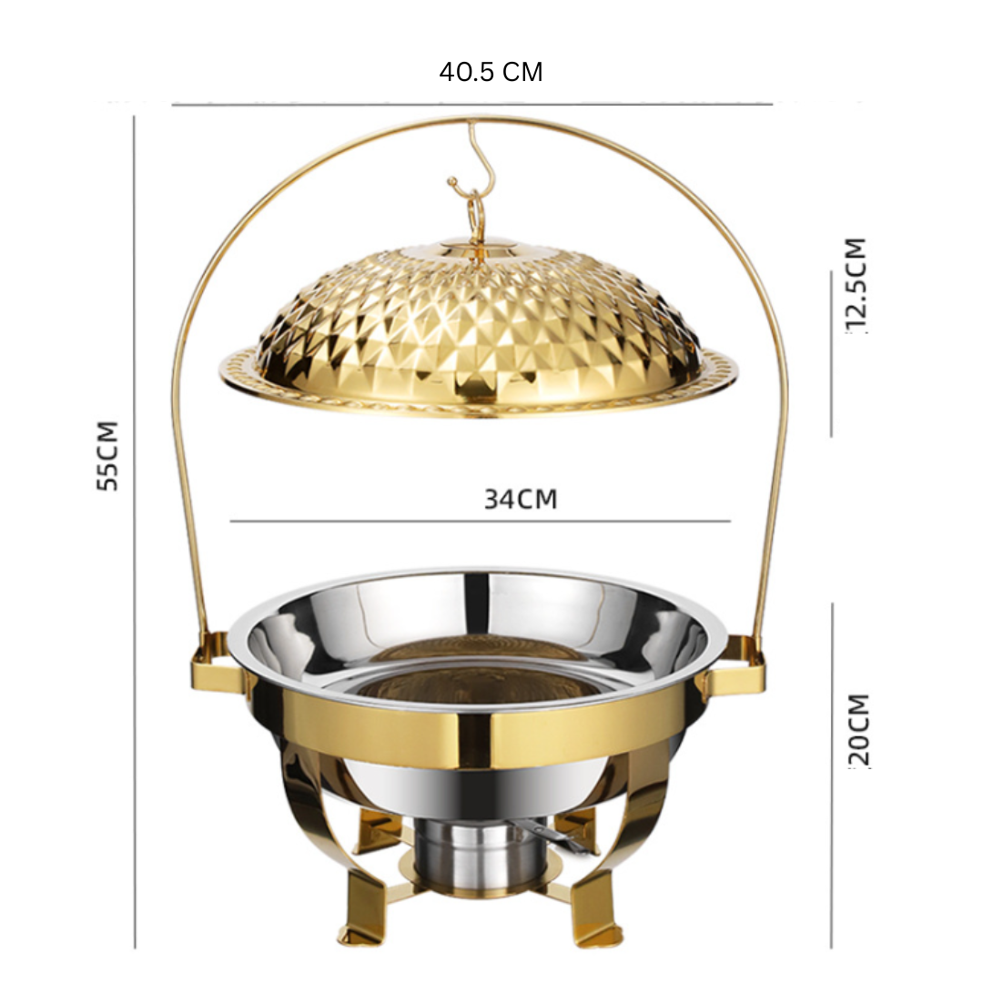 HOOK BUFFET CHAFING DISH 4.5L GOLDEN DIAMOND (BUFET PENGHANGAT MAKANAN)_5