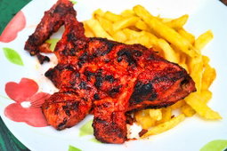 1/4 Tikka Chicken & Chips Salad & Roll