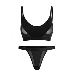 Wireless pant and bra set black 