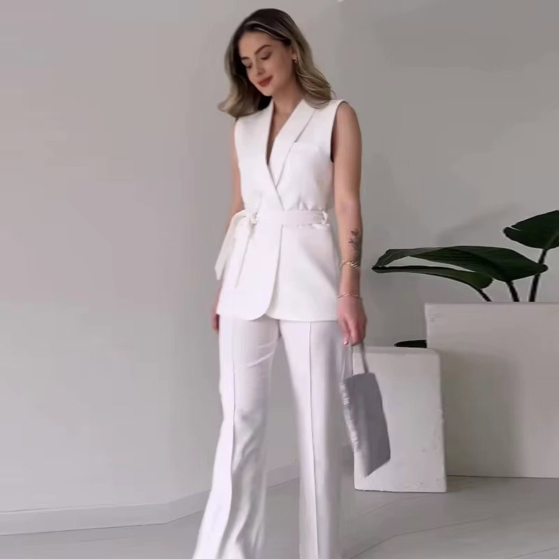 C0318 Trendy Outfits for Women Formal Sets Elegant Ladies Suits Office Wear Top and Pants Two Piece Set Women Clothing_1