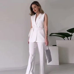 C0318 Trendy Outfits for Women Formal Sets Elegant Ladies Suits Office Wear Top and Pants Two Piece Set Women Clothing