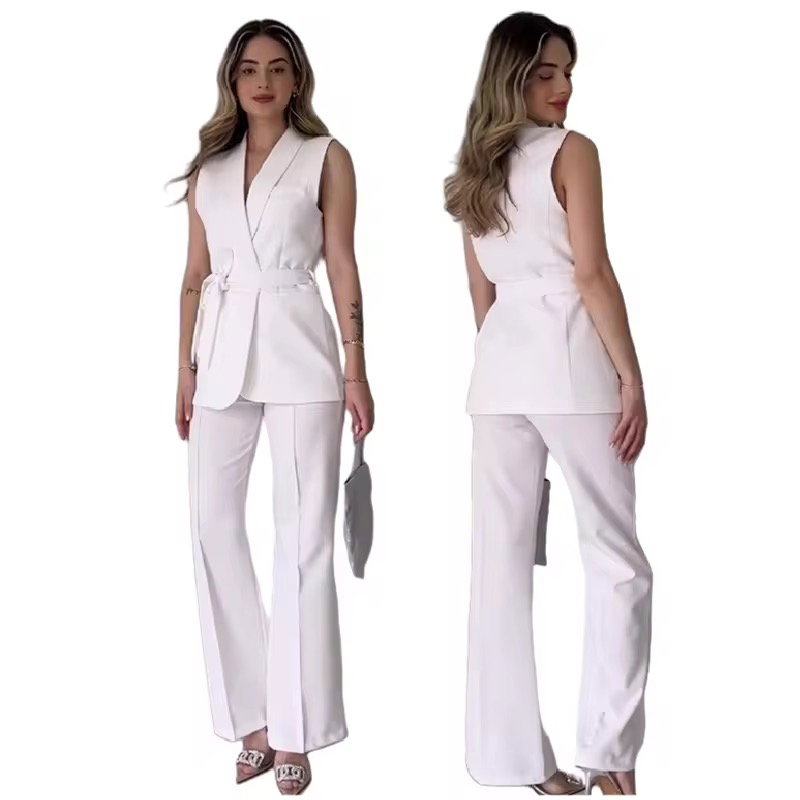C0318 Trendy Outfits for Women Formal Sets Elegant Ladies Suits Office Wear Top and Pants Two Piece Set Women Clothing_2