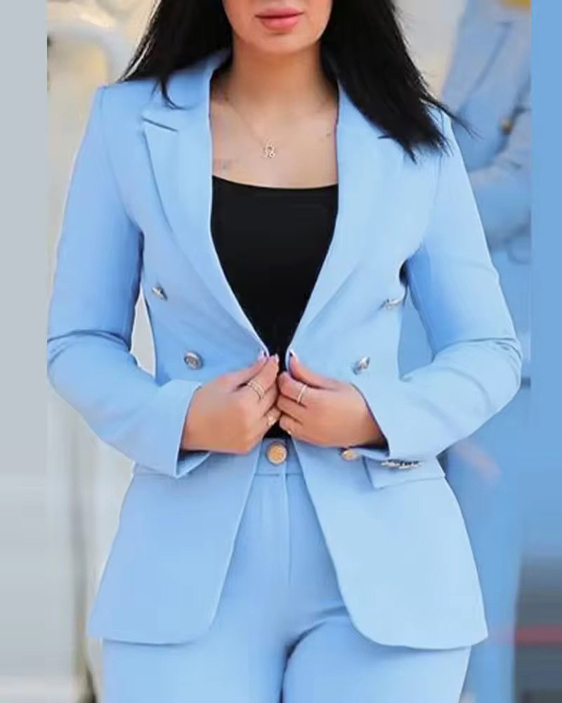 C0527 Manufacturers Business Suits for Women Fashion Slim Pants and Blazer Set Ladies Suits Office Wear Formal Suit_2