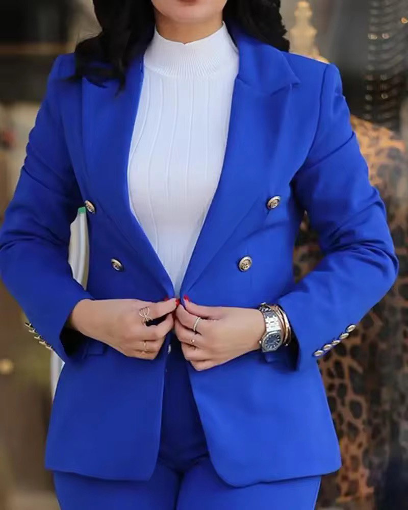 C0527 Manufacturers Business Suits for Women Fashion Slim Pants and Blazer Set Ladies Suits Office Wear Formal Suit_3