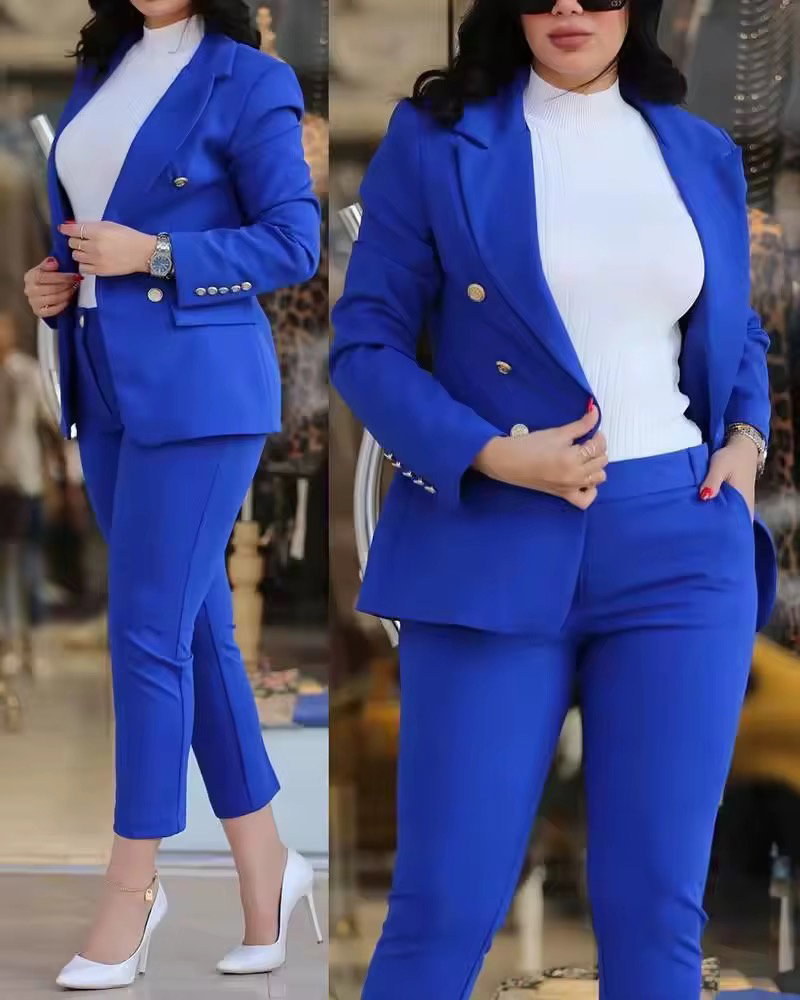 C0527 Manufacturers Business Suits for Women Fashion Slim Pants and Blazer Set Ladies Suits Office Wear Formal Suit_1