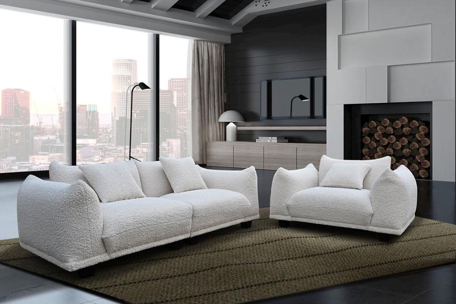 S3131 Homey sofa and oversized chair (White)_0