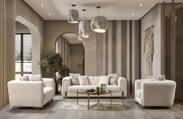 Brenda Ivory Boucle Sofa 93" & Loveseat 71"_0