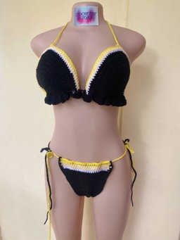 Black and yellow bikini set