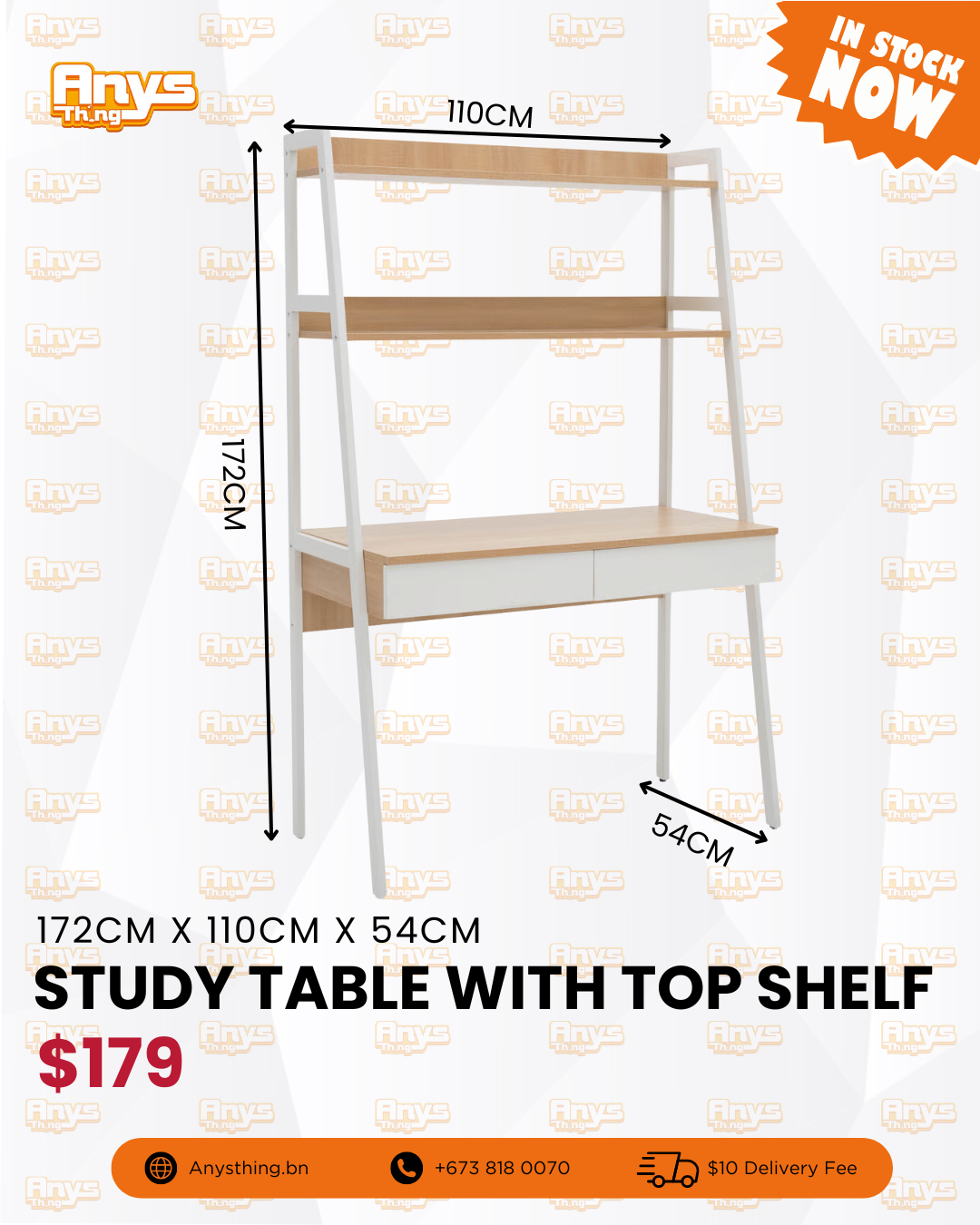 Study table with Top Shelf_0