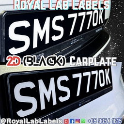 [2D Flat] 2D Acrylic Black Car Plates