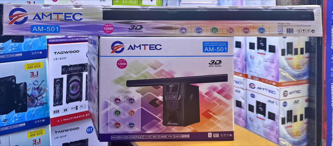 AMTEC AM-501 HOME THEATER SYSTEM WITH REMOTE CONTROL
