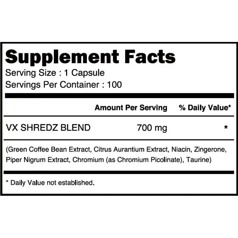 VITAXTRONG™ SHREDZ (100 Capsules) | Advanced Thermogenic Fat Burner with Natural Caffeine • Energy, Focus & Cutting Support [VX]_11