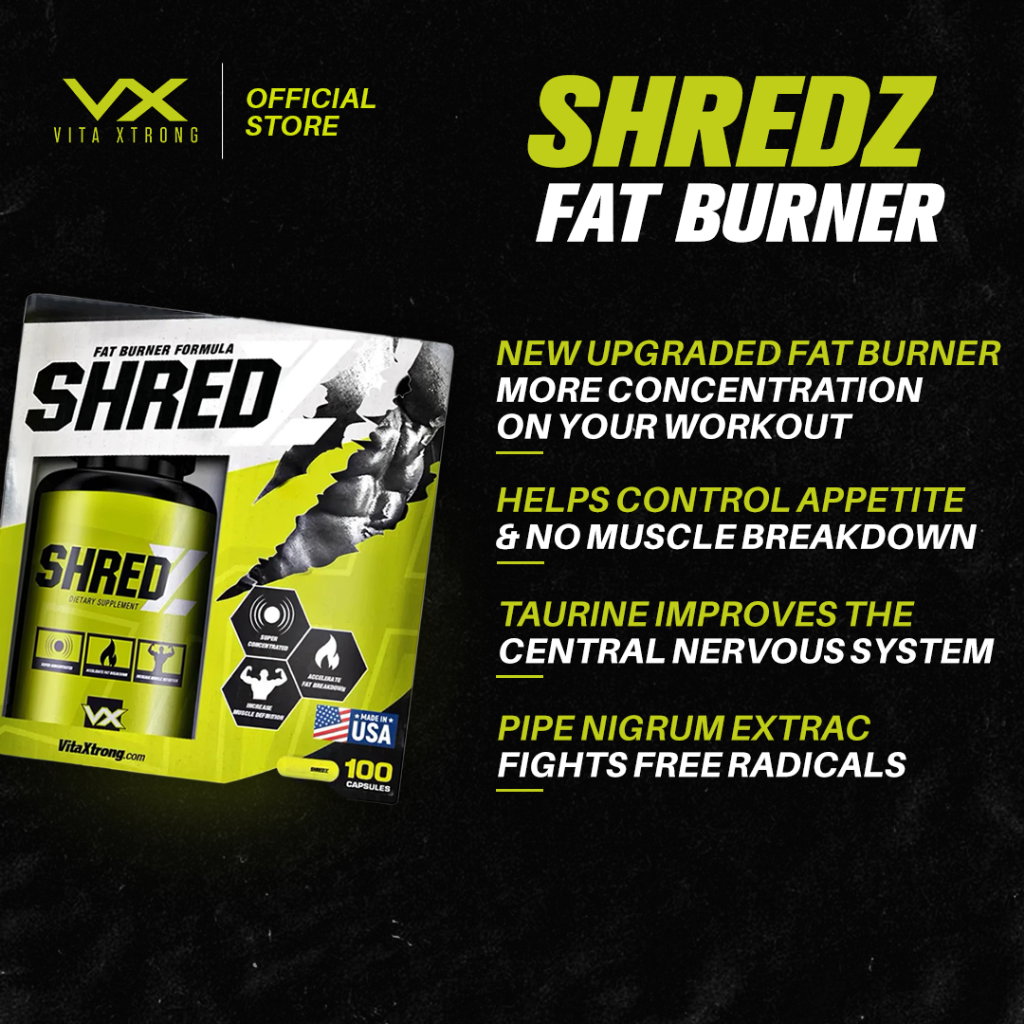 VITAXTRONG™ SHREDZ (100 Capsules) | Advanced Thermogenic Fat Burner with Natural Caffeine • Energy, Focus & Cutting Support [VX]_8