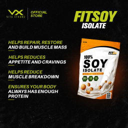 FITSOY 100% Soy Isolate [2lbs / 1KG] | Vegan Protein, 30g Protein, 5.2g BCAA, 6.8g Glutamine