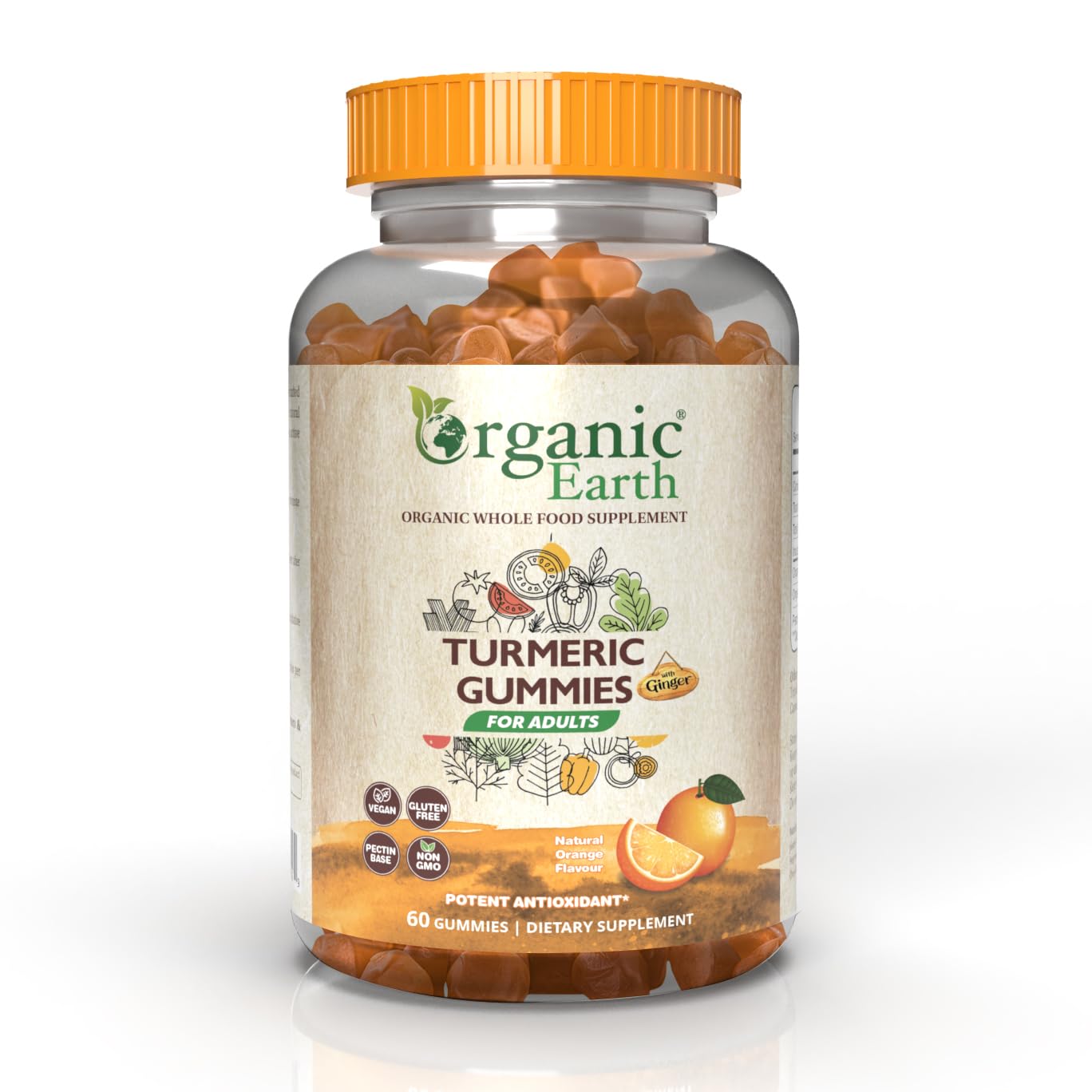 Organic Earth Turmeric Adult Gummies 60'S_0