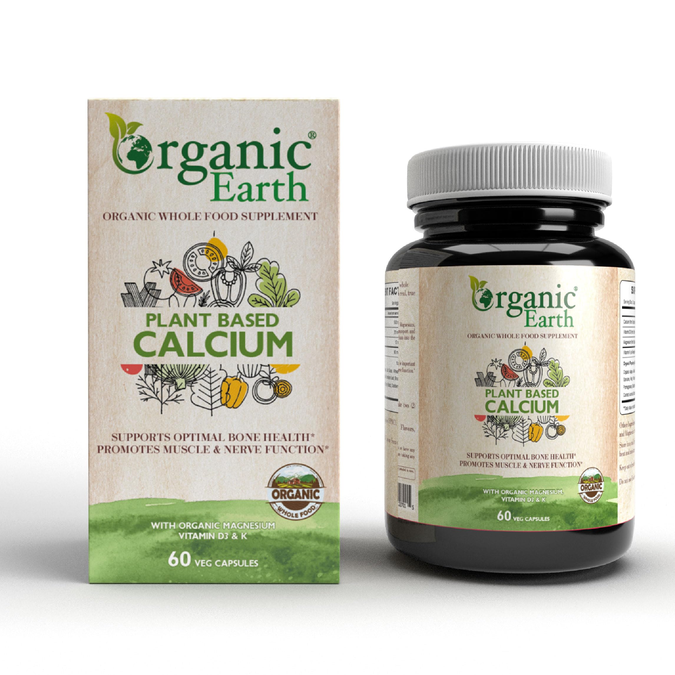 Organic Earth Plant Based Calcium 60 Capsules