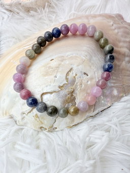 Ruby Emerald Sapphire Bracelet 7mm